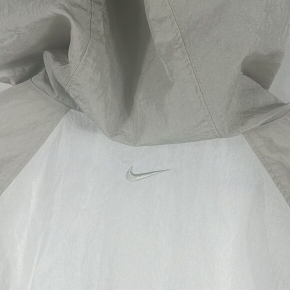 🔥 Men's NIKE ANORAK Double SWOOSH Nylon Mesh Lined Pullover Jacket Autumn White - Picture 10 of 14